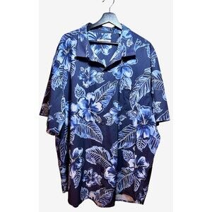 Tommy Bahama Hawaiian TECH Shirt 3XL Blue Floral PERFORMANCE Button Down